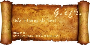 Görheny Ábel névjegykártya